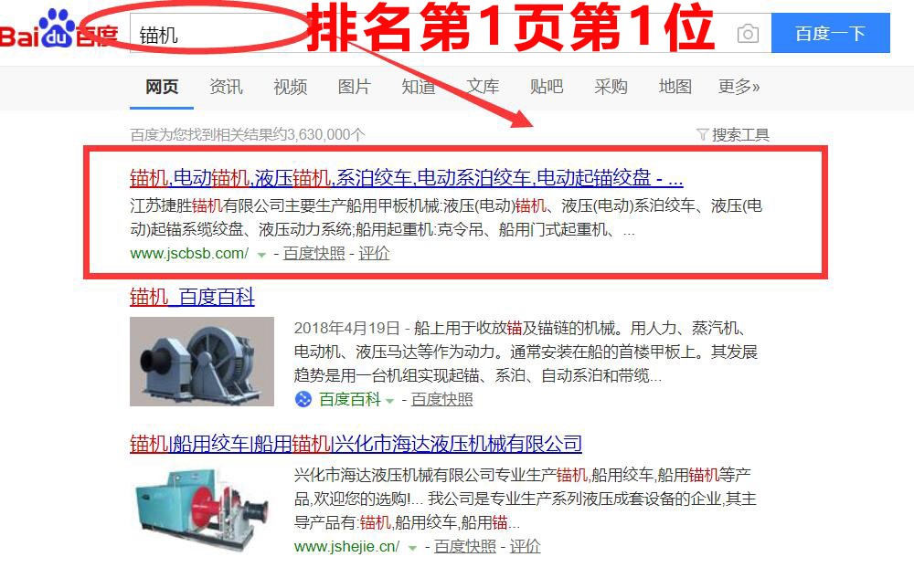 錨機行業(yè)網(wǎng)站優(yōu)化效果 錨機行業(yè)網(wǎng)站優(yōu)化效果